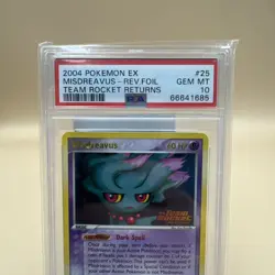 2004 Pokemon EX Team Rocket Returns Misdreavus Reverse Holo Rare 25/109 PSA 10 - Image 3