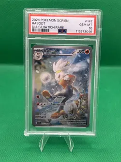 Pokemon TCG Raboot Stellar Crown Illustration Rare #147 PSA 10 Gem Mint 💎 - Image 1