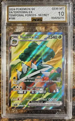 Pokemon 2024 Temporal Forces Torterra Ex 185 Ultra Rare GRADED AGS 10 GEM MINT - Image 1