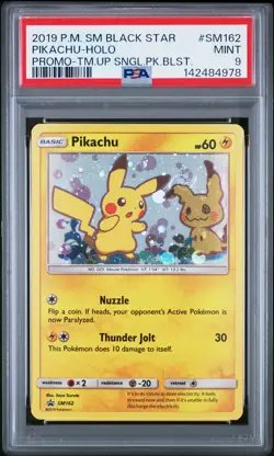 2019 POKEMON SM BLACK STAR PROMO TEAM UP SINGLE PACK BLISTERS PIKACHU-HOLO PSA 9 - Image 1