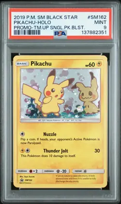 2019 POKEMON SM BLACK STAR PROMO TEAM UP SINGLE PACK BLISTERS PIKACHU-HOLO PSA 9 - Image 1