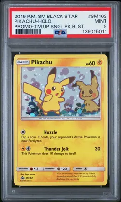 2019 POKEMON SM BLACK STAR PROMO TEAM UP SINGLE PACK BLISTERS PIKACHU-HOLO PSA 9 - Image 1