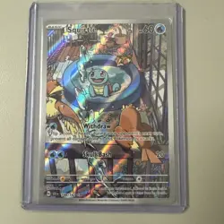 Pokemon TCG Stellar Crown Squirtle 148/142 Illustration Rare NM/M Near Mint EN - Image 1