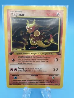 Pokemon Card Magmar Fossil 39/62 1st Edition Uncommon WOTC Vintage NM/LP (1) - Image 1