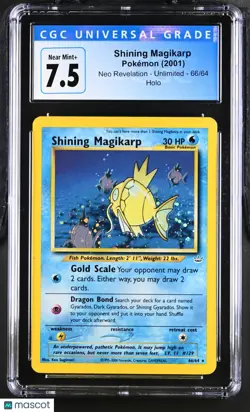 2001 Pokemon Neo Revelation Shining Magikarp Holo CGC 7.5 66/64 - Image 1