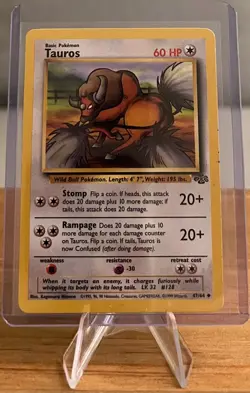 Tauros #128 Non-Holographic Pokemon Card LP - 47/64 Uncommon Jungle Set 1999 - Image 1