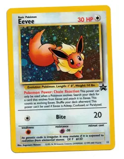 Pokemon Card: Eevee HOLO Black Star Promo #11 Vintage Rare! EX - Image 1