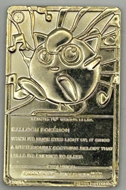 1999 Pokemon Jigglypuff 24K Gold-Plated Metal Card Burger King Promo Vintage - Image 2