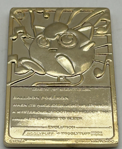 1999 Pokemon Jigglypuff 24K Gold-Plated Metal Card Burger King Promo Vintage - Image 3
