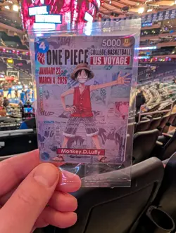 One Piece Monkey.D.Luffy College Basketball US Voyage Card SEALED St. John's - Image 3