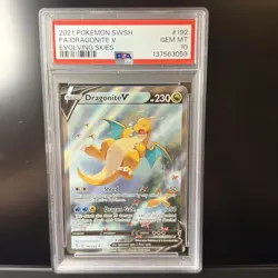 Pokemon 2021 Dragonite V 192/203 Alt Art Evolving Skies GEM MINT PSA 10 - Image 1