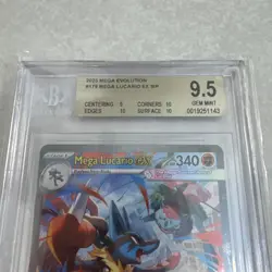 BGS 9.5 Gem Mint Mega Lucario EX SIR #179 2025 Pokemon Mega Evolution - Image 3