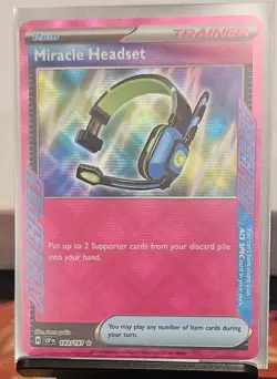 Miracle Headset 183/191 ACE SPEC Rare Holo NM Pokemon SV08: Surging Sparks - Image 1