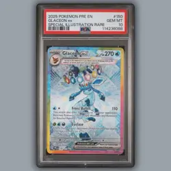 2025 POKEMON PRISMATIC EVOLUTIONS SPECIAL ILLUSTRATION RARE GLACEON EX PSA 10 - Image 1