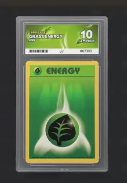 Grass Energy #99/102 Base Set GEM MINT 10 Ace Art Label Pokemon - Image 1