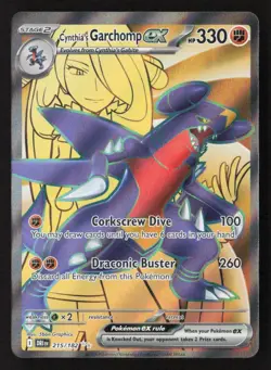 Cynthia's Garchomp ex - Ultra Rare Holo DRI 215/182 NM Pokemon TCG - Image 1