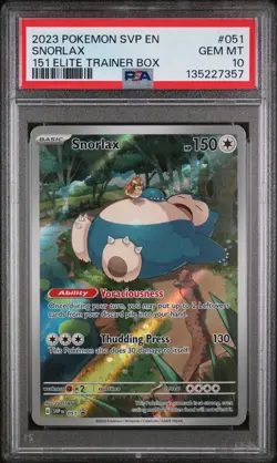 Snorlax 151 Elite Trainer Box Pokemon Black Star Promo SVP051 PSA 10 - Image 1