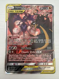 Naganadel & Guzzlord GX (Alt. Full Art) 224/236 Sm-Cosmic Eclipse Holo MP - Image 1