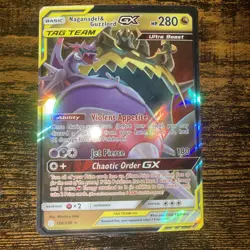 Naganadel & Guzzlord GX Cosmic Eclipse 2019 Secret Pokemon Card TCG 158/236 - Image 1