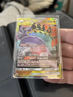 2019 Pokemon Sun & Moon Cosmic Eclipse Naganadel Guzzlord Tag Team Holo 158/236 - Image 1