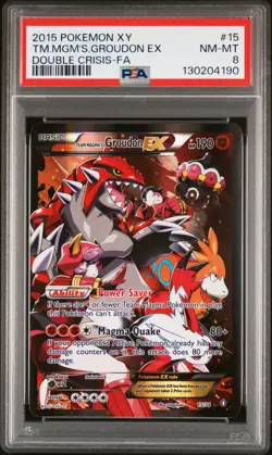 Pokemon TCG Team Magma's Groudon EX Holo Rare Card 15/34 Double Crisis PSA 8 - Image 1