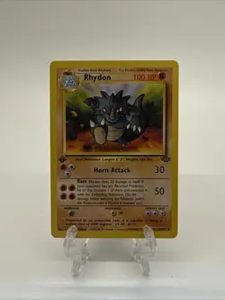 Pokemon TCG Rhydon Jungle 1st Edition Uncommon Card 45/64 - Image 1
