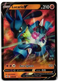 Lucario V 146/264 - Fusion Strike Rare V Pokemon TCG Holo - M/LP Card - Image 1