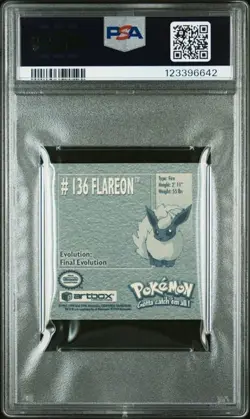 1999 Pokemon Stickers Series 1 Flareon Vintage #136 PSA 8 NM-MT - Image 2