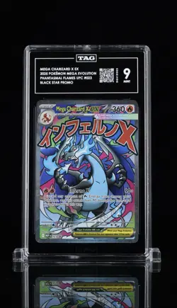 Pokemon TCG Mega Charizard x EX Phantasmal Flames #023 TAG 9 Mint - Image 1