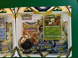 Pokemon TCG Leafeon and Glaceon 3-Pack Blister Brilliant Stars Lot of 2 - Image 3