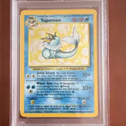Pokemon TCG Vaporeon Jungle 12/64 Holo No Symbol Error PSA 6 English 1999 - Image 4