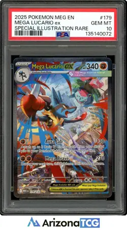 Pokemon 2025 Mega Lucario ex 179/132 SIR Mega Evolution GEM MINT PSA 10 - Image 1