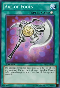 1x (HP) Axe of Fools - BP02-EN161 - Common - 1st Edition YuGiOh - Image 1
