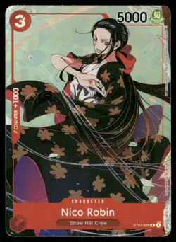 Nico Robin RARE RAINBOW FOIL REFRACTOR PROMO ALT ART ST01-008 ONE PIECE TCG NM - Image 1