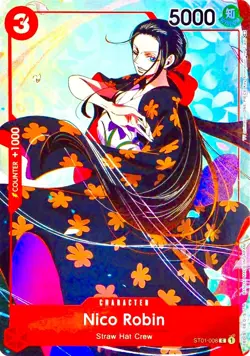 Nico Robin RARE RAINBOW FOIL REFRACTOR PROMO ALT ART ST01-008 ONE PIECE TCG NM - Image 2