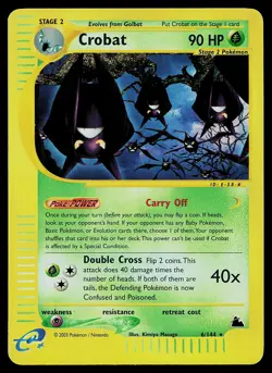 Pokemon Card - Crobat Skyridge 6/144 Rare Reverse Holo - Image 1