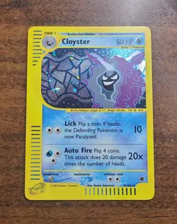 Pokemon 2002 TCG Expedition Cloyster Holo Rare Card #8/165 - Image 1