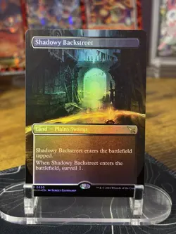 MTG Shadowy Backstreet 330 (Borderless) Foil NM - Murders at Karlov Manor Magic - Image 1