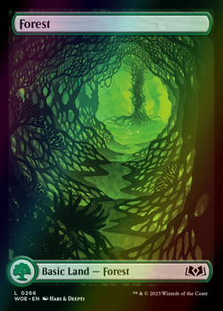 MTG Forest (266) Full Art Foil ** Wilds of Eldraine ** English - Image 1