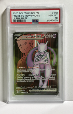 Team Rocket's Mewtwo EX 213/182 Destined Rivals PSA 10 Pokemon TCG - Image 1