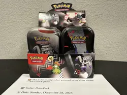 Pokemon Unova Black Bolt & White Flare Mini Tin Set *box cut, see photos, Sealed - Image 4