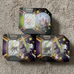 LOT 3 Pokemon TCG Shining Fates Tin Two Boltund V One Eldegoss V Factory Sealed - Image 1