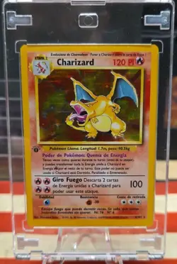 1999 Pokemon Base Set 1st Edition Charizard Holo #4 - Spanish - Rare Vintage - Image 1