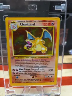 1999 Pokemon Base Set 1st Edition Charizard Holo #4 - Spanish - Rare Vintage - Image 3