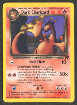 Pokemon TCG: Dark Charizard 21/82 Team Rocket WoTC Non-Holo Rare LP+ - Image 1
