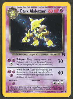 Pokemon TCG: Dark Alakazam 1/82 Team Rocket WoTC Holo Rare NM - Image 1