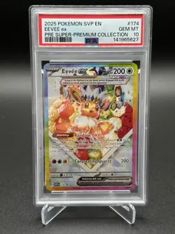 2025 POKEMON PRISMATIC EVOLUTIONS SUPER-PREMIUM COLLECTION EEVEE EX #174 PSA 10 - Image 1