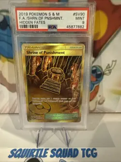 2019 POKEMON SM HIDDEN FATES #SV90/SV94 SHRINE OF PUNISHMENT FULL ART PSA 9 - Image 1