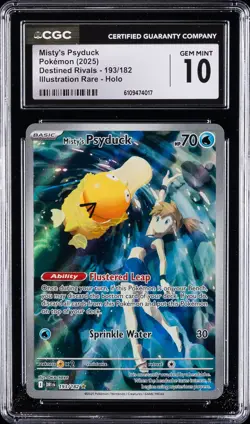 2025 POKEMON DESTINED RIVALS #193/182 MISTY'S PSYDUCK CGC 10 GEM MINT - Image 1