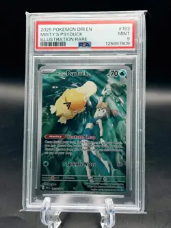 2025 POKEMON SV DESTINED RIVALS #193/182 MISTY'S PSYDUCK ILLUSTRATION RARE PSA 9 - Image 1